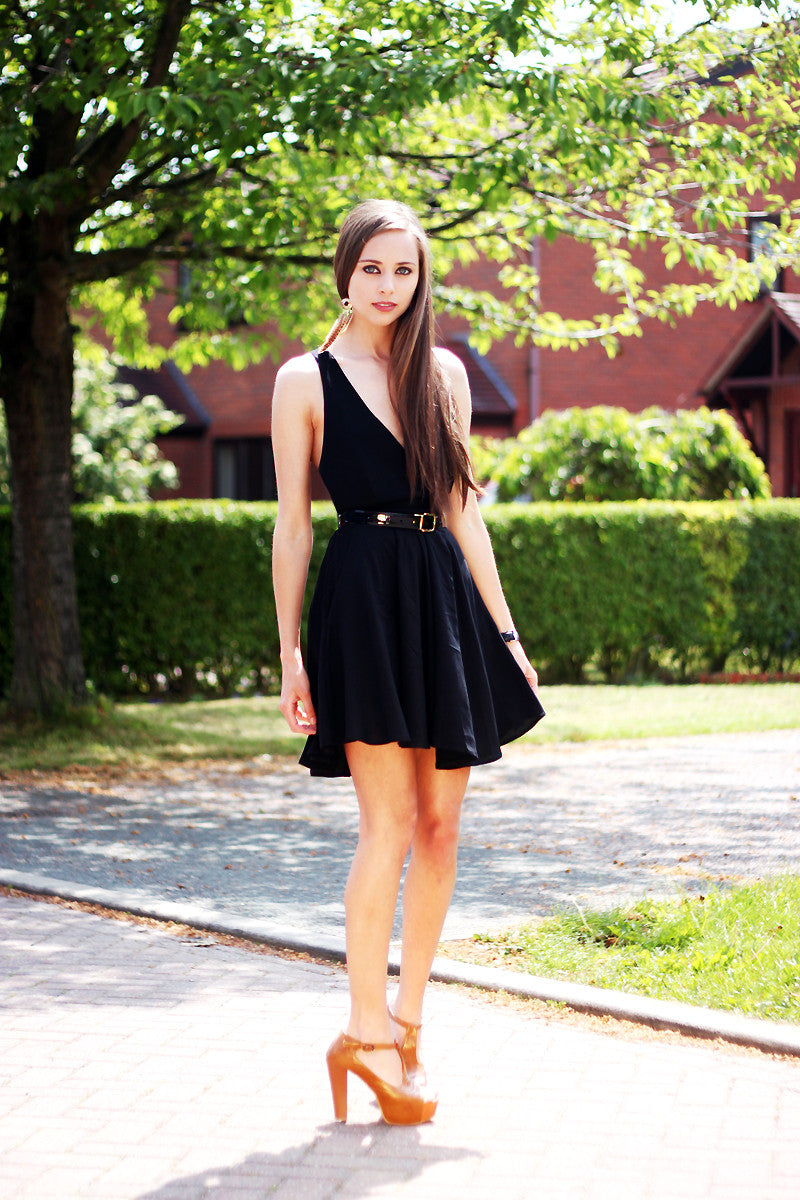 Black Cross Over Back Dress Thumbnail