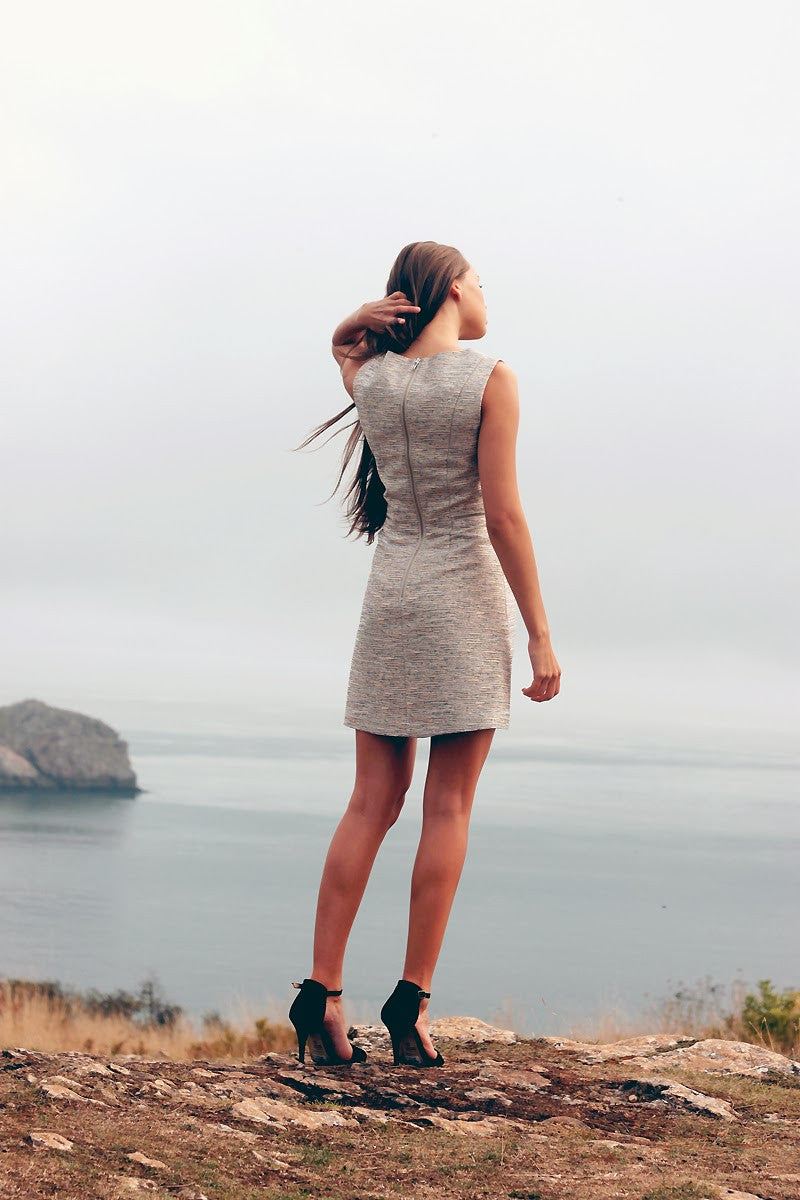 Zip Waist Jacquard Dress Thumbnail